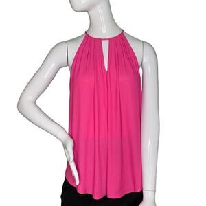 Lush Halter Top Hot Pink Size Small Pullover Ties at The Neckline Draped